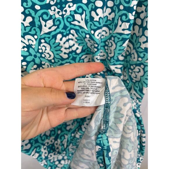 COOLIBAR Oceanside Tank Dress Sleeveless Geometric Blue Green Size 2X Plus - Picture 8 of 9